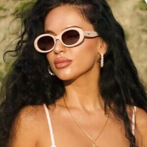 Cream with Gold Cross Sunglasses